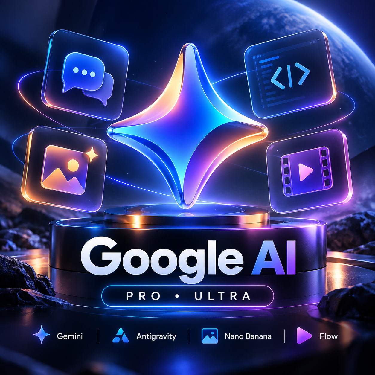 خرید اشتراک Google AI Pro و Ultra | جمینای، Antigravity و Flow